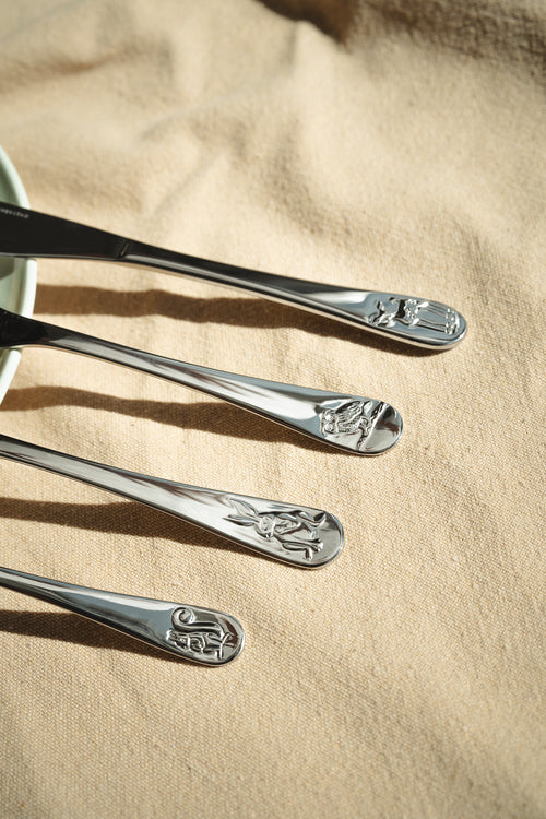 Zilverstad - Kindercouvert Bosdieren - 4 delig - RVS