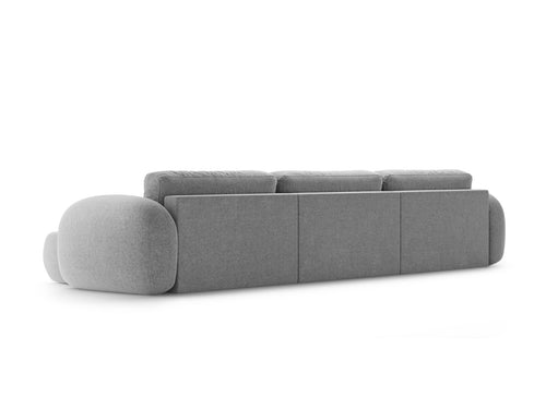 Cosmopolitan Design Converteerbare panoramische bank met opbergdoos Tonale 5-zits, chenille lichtgrijs - 149x362x88cm