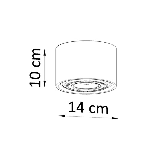 Sollux Lighting Plafond BASIC 1 natuurlijk hout - 14x14x10cm
