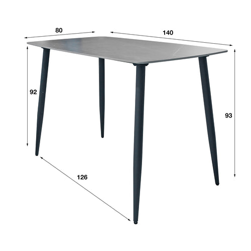 Bartafel Ceramic Lichtgrijs 140cm - Giga Meubel