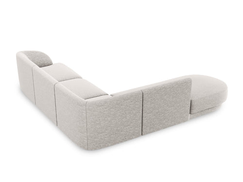 Micadoni linker hoekbank Miley 6-zits, structurele stof geld - 248x255x70cm