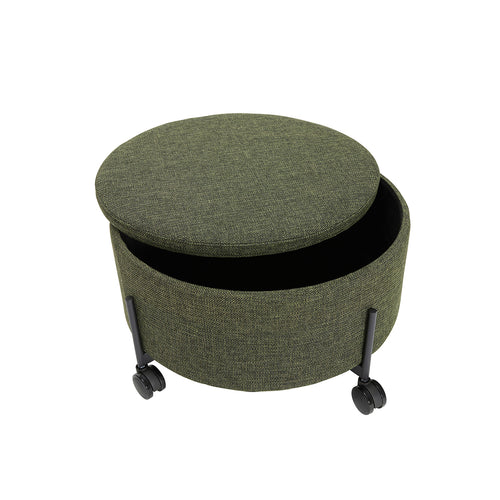 Hübsch poef Contain - acryl/polyester/staal - ø66x37cm