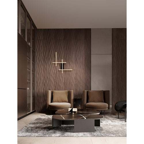 Nova Luce APECHO Geïntegreerde LED-wandlamp Sandy Black, Gold Triac dimbare LED 34W 1215lm 3200K