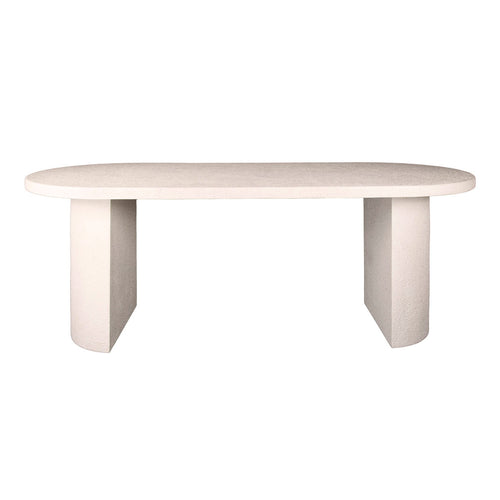 Giga Meubel Eettafel Arch Stone - Wit Composiet - 215x90x77cm