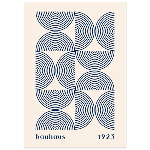 Artfulprints Poster met Lijst Bauhaus - Twisted arches 1923   - 30x40 cm - Blauw
