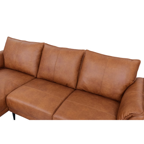 Furnhouse chaise longue bank links Soul - Cognacbruin - Leer - 155x233x88