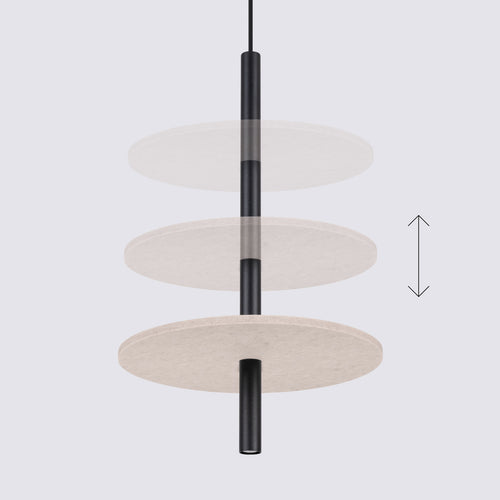 Sollux Lighting Hanglamp FELTRO 1 zwart/beige - 30x30x126cm
