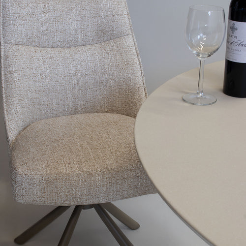 DÉJA Living Eetkamerstoel Meau - Beige/Taupe - Draaibaar - Set van 2 - vtwonen shop