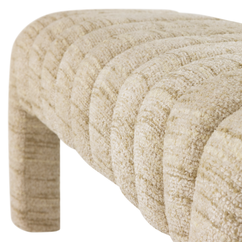WOOOD bankje gestoffeerd Frex - Bouclé - Naturel - 48x110x43