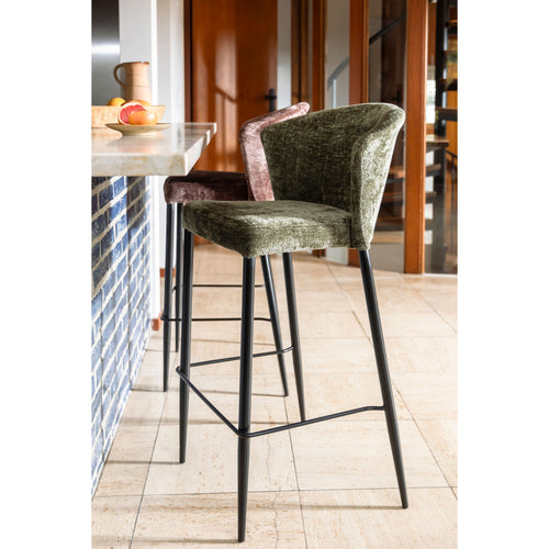 Dutchbone Georgia Barkrukken rugleuning 73 cm Groen - Set van 2