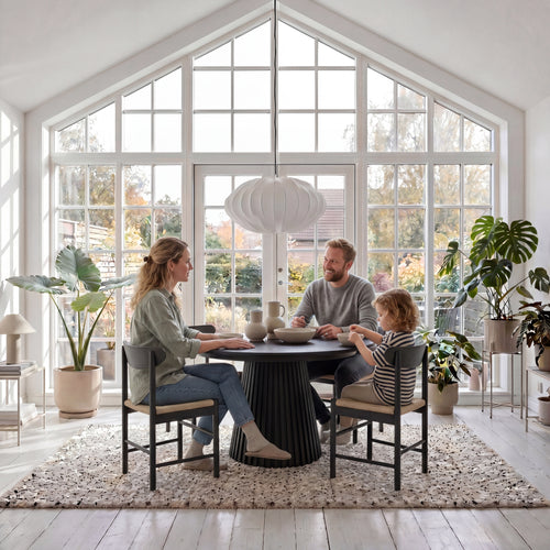 Furnhouse eetkamerstoel Malou - Zwart - Papiergaren - Set van 2