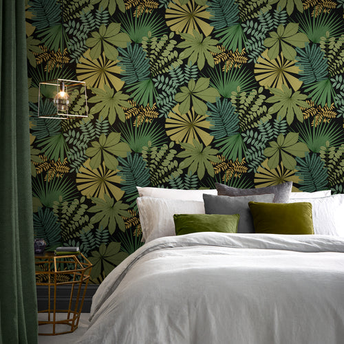 Graham & Brown Vliesbehang - Bohemia Groen & Zwart
