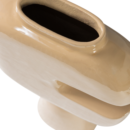 WOOOD vaas Gianna - Aluminium - Zand - 31x21x7
