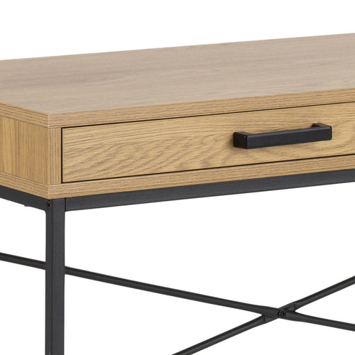 Lisomme Vic houten bureau naturel - met opbergvak - 110 x 45 cm - vtwonen shop