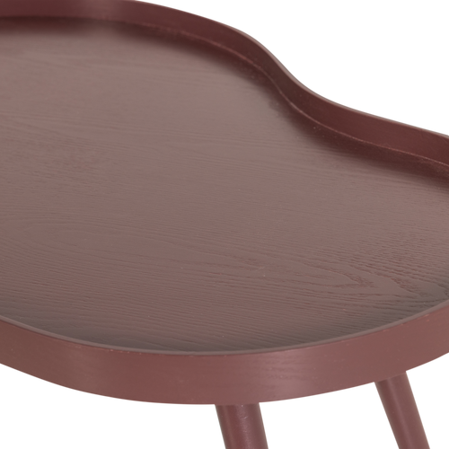 WOOOD bijzettafel organisch langwerpig Mae - Hout - Bordeauxrood - 35x100x58