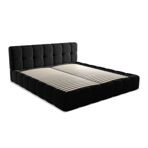 LaMiaSofa Bed met opbergruimte Roma - velours - zwart - 200x228x82