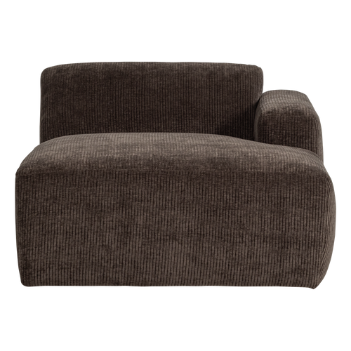 WOOOD chaise longue bank rechts Mojo Base - Rib - Bruin - 74x112x162
