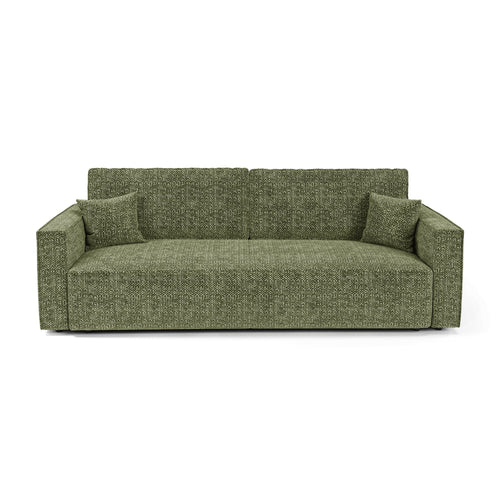Premium Interiors - Slaapbank met opbergruimte  - stof met tweed-effect groen 254cm
