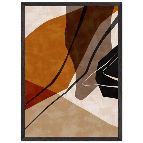 Artfulprints Poster met Lijst Boho – Warm abstraction   - 50x70 cm - Bruin