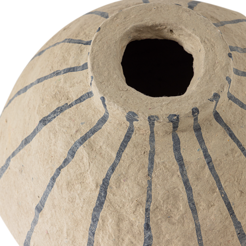 WOOOD decoratie vaas Karo - Papier Mache - Zand - 30x35x35