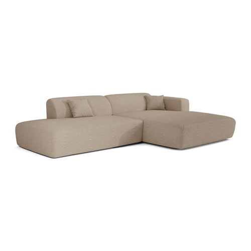 Sia Home - Rechte hoekbanken MYRA - Bouclette stof - Mol - 310cm