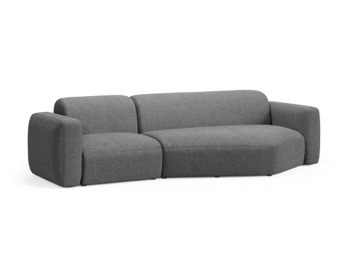 Cosmopolitan Design Modulaire hoekbank rechts Strino 3-zits, structurele stof grijs - 136x308x78cm
