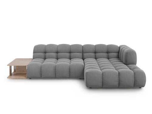 Cosmopolitan Design Modulaire hoekbank rechts Sky 4-zits, flueel, lichtgrijs - 162x297x70cm