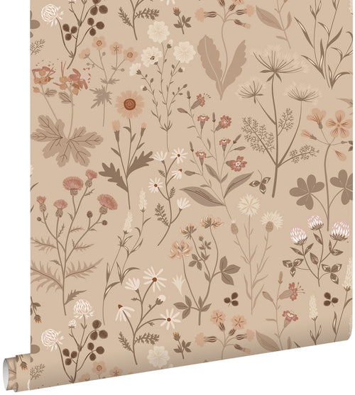 ESTAhome behang veldbloemen zand beige - 0.53 x 10.05 m - 139840 - vtwonen shop