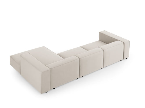 Cosmopolitan Design rechter hoekbank Arendal 4-zits, flueel, ecru - 166x284x70cm