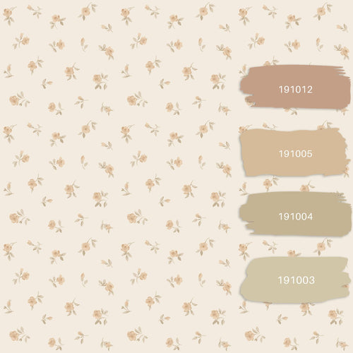ESTAhome behang vintage bloemetjes zand beige - 53 cm x 10.05 m - 139833