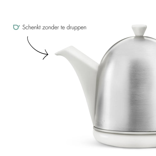 Bredemeijer - Theepot Cosy Manto 1,0L wit, mat - vtwonen shop