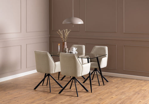 Rebellenclub Eetkamerstoel Aske - Set van 2 - Beige