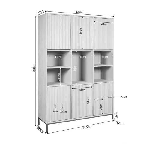 Starfurn  vakkenkast Madison - bruin - 45x135x200cm