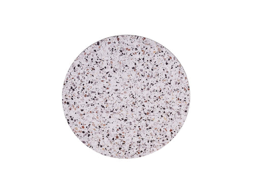 MaximaVida salontafel Lucca 49 cm kruisframe champagne goud - HPL terrazzo look - vtwonen shop