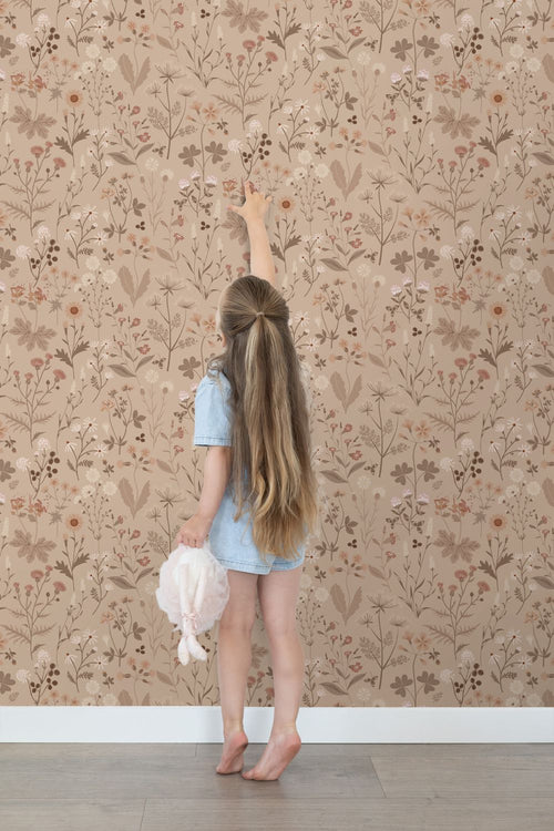 ESTAhome behang veldbloemen zand beige - 53 cm x 10.05 m - 139840