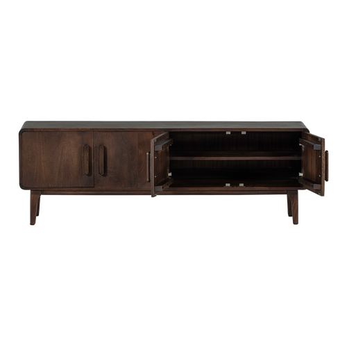 WOOOD tv meubel 150 cm Liya - Mangohout - Donkerbruin - 50x150x35