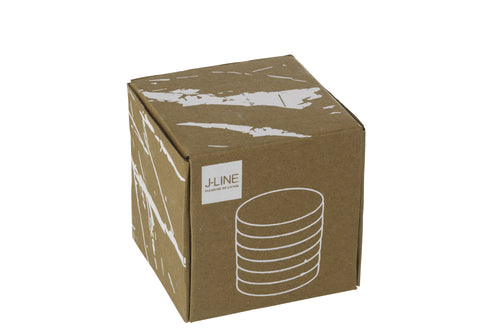 J-Line onderzetter Marmer - steen - wit/groen - set van 6