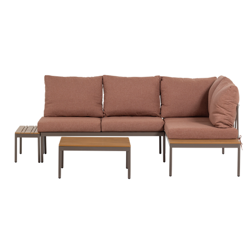 WOOOD loungeset Modulair tuin Zaro - Metaal/Polywood - Roze - 65x183x67