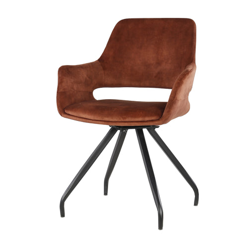 Livingfurn eetkamerstoel Capp Rust Velvet - stof - 2 stuks - vtwonen shop