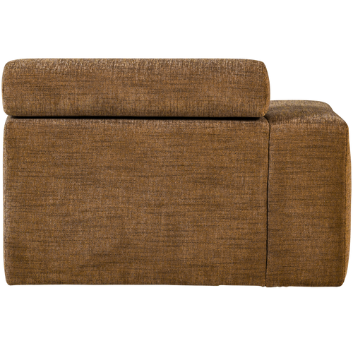 WOOOD chaise longue element arm links Novi - Polyester -Karamelbruin Melange - 86x109x173 - vtwonen shop