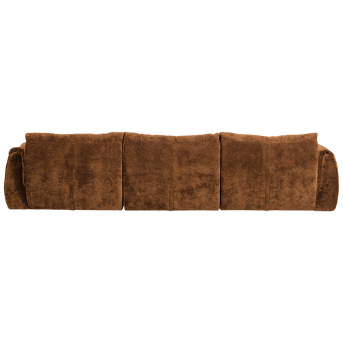 WOOOD 3-zits bank Baggy - 3D Chenille - Midden Bruin - 81x309x101 - vtwonen shop