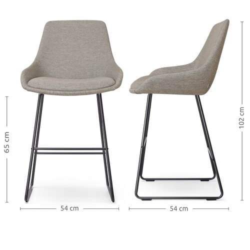 Nolon Nino-Isa Barkruk Warm Grijs - Stof - Zwart Onderstel - 65 cm - vtwonen shop