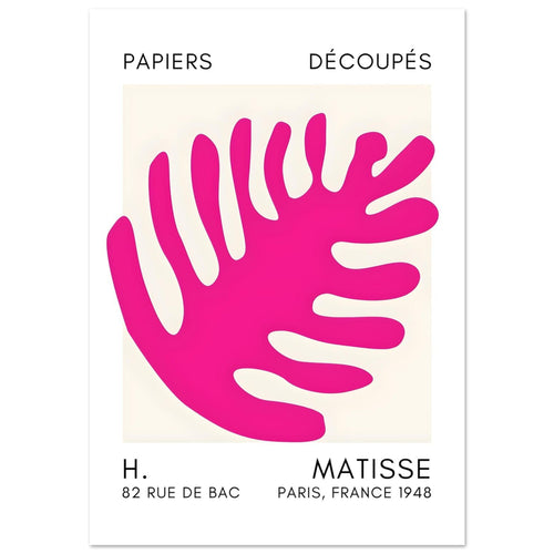 Artfulprints Poster met Lijst Matisse – Coral bloom pink   - 50x70 cm - Roze