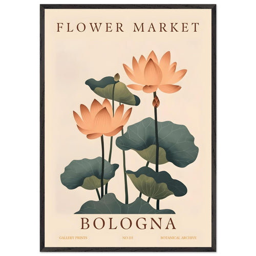 Artfulprints Poster met Lijst Flower market - Bologna   - 70x100 cm - Meerkleurig