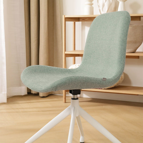 Nolon Nola-Fé Eetkamerstoel Zacht Groen - Draaibaar Wit Onderstel - vtwonen shop