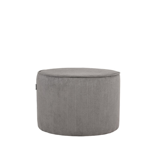 LABEL51 Poef Tibo - Donkergrijs Ribstof - 55x55x40cm