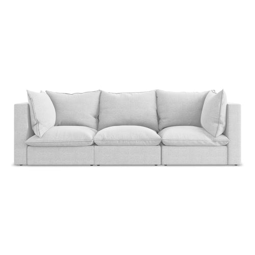 LaMiaSofa 3-zits bank Ravenna - bouclé - zilver - 255x90x77
