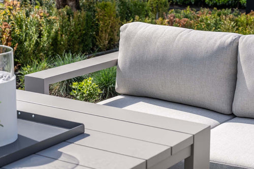 Lounge hoekbank Levanto - 7-persoons - taupe - hoge tafel - 3 delen - vtwonen shop