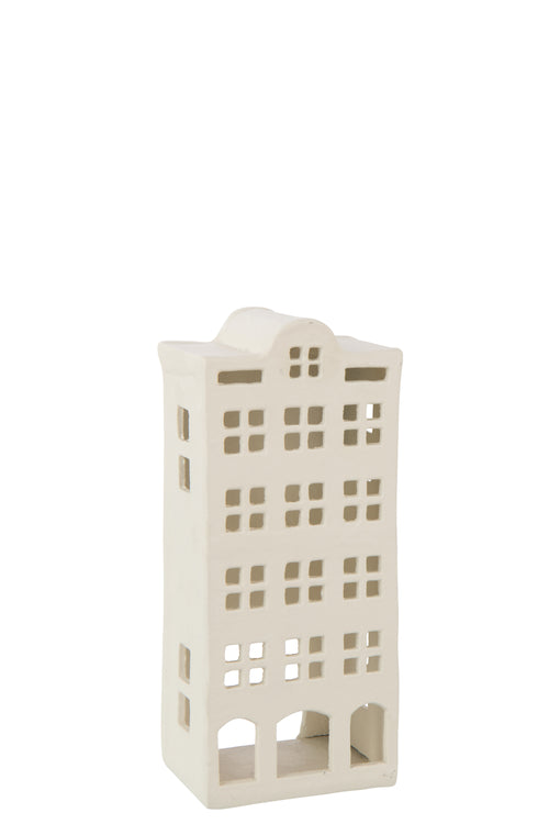 J-Line theelichthouder - aluminium - wit - vtwonen shop