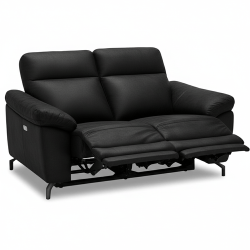 Furnhouse 2-zitsbank Selesta - Zwart - Stof - 96x162x101